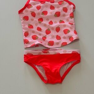 Wonder Nation Pink and Red Strawberry Bikini
